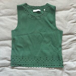 Sandro green knitted top and skirt size 2